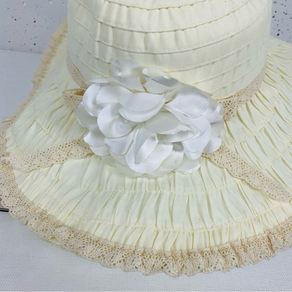 Sun N Sand Cream Ivory Lace Trim Floppy Sun Hat